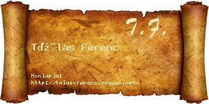 Tálas Ferenc névjegykártya